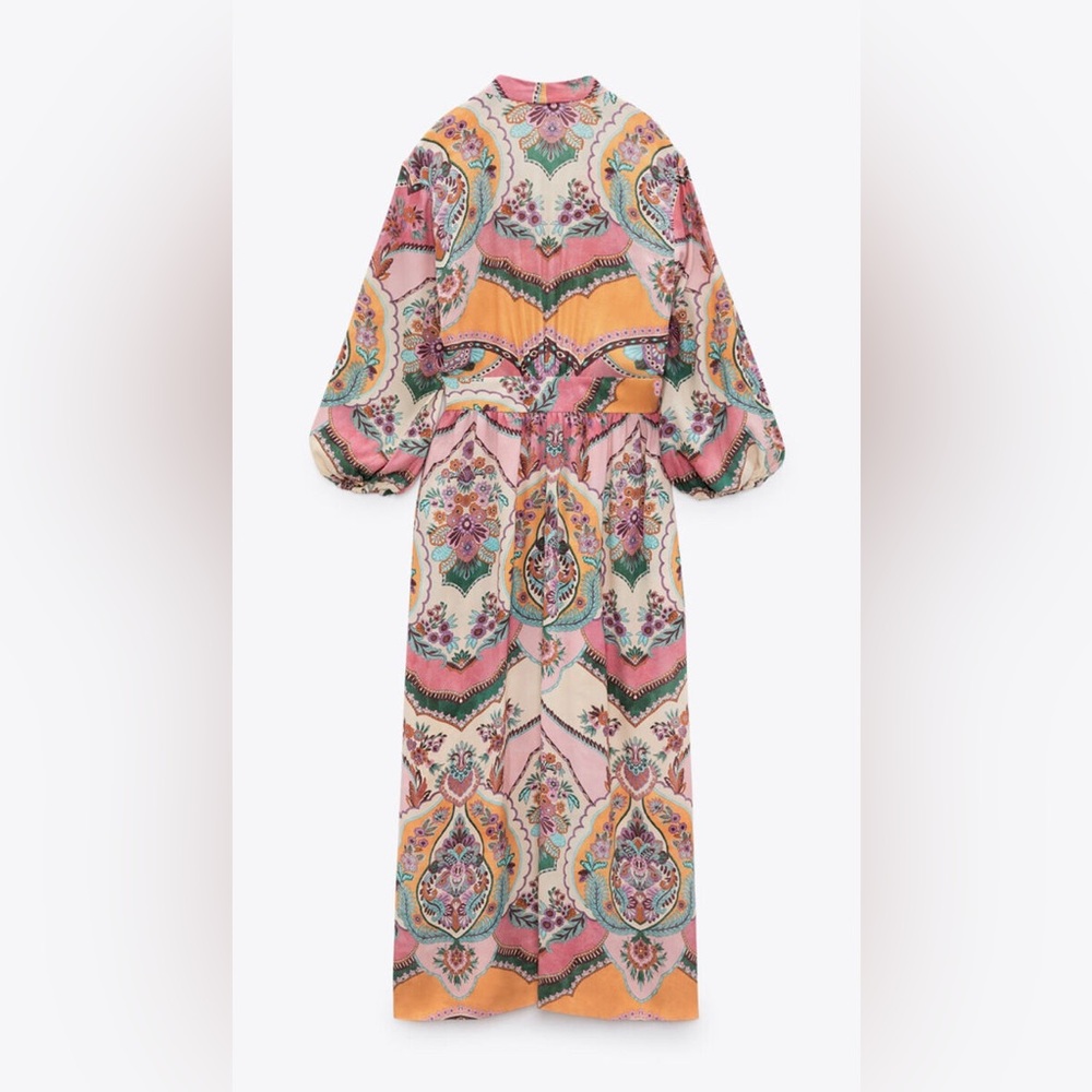 Rare Zara printed floral wrap dress - Picture 5 of 9